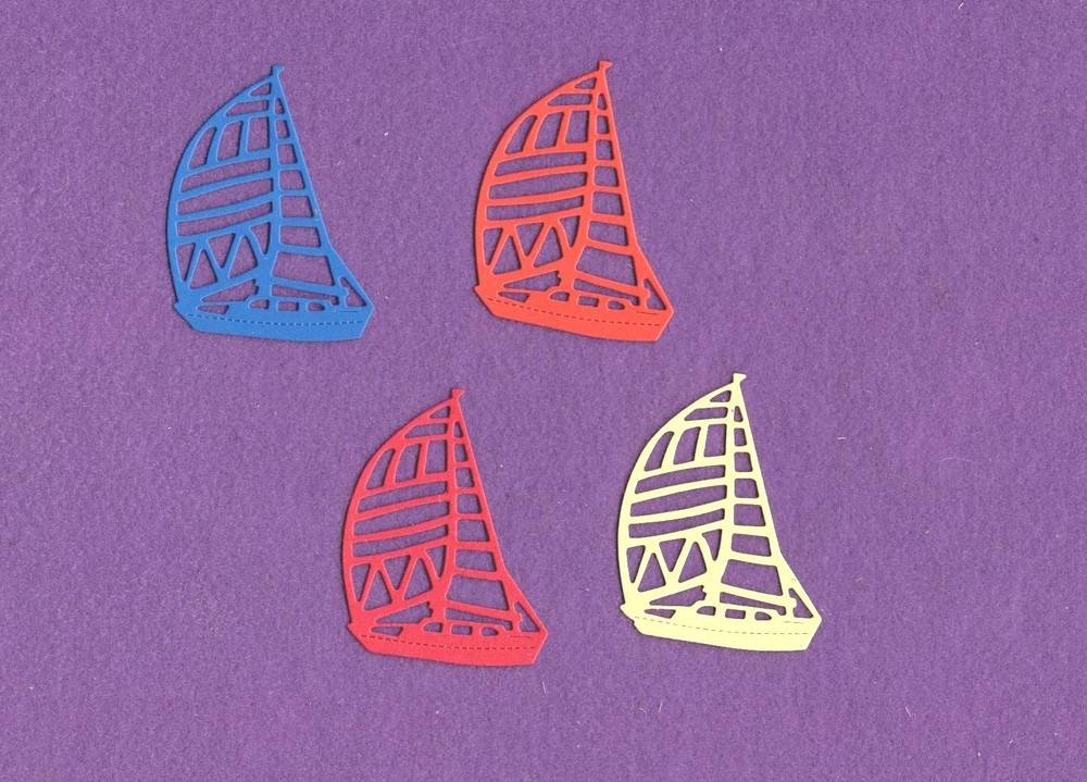 SAILBOAT 2 lake water die cuts scrapbook cards