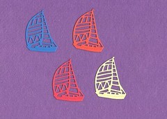 SAILBOAT 2 lake water die cuts scrapbook cards