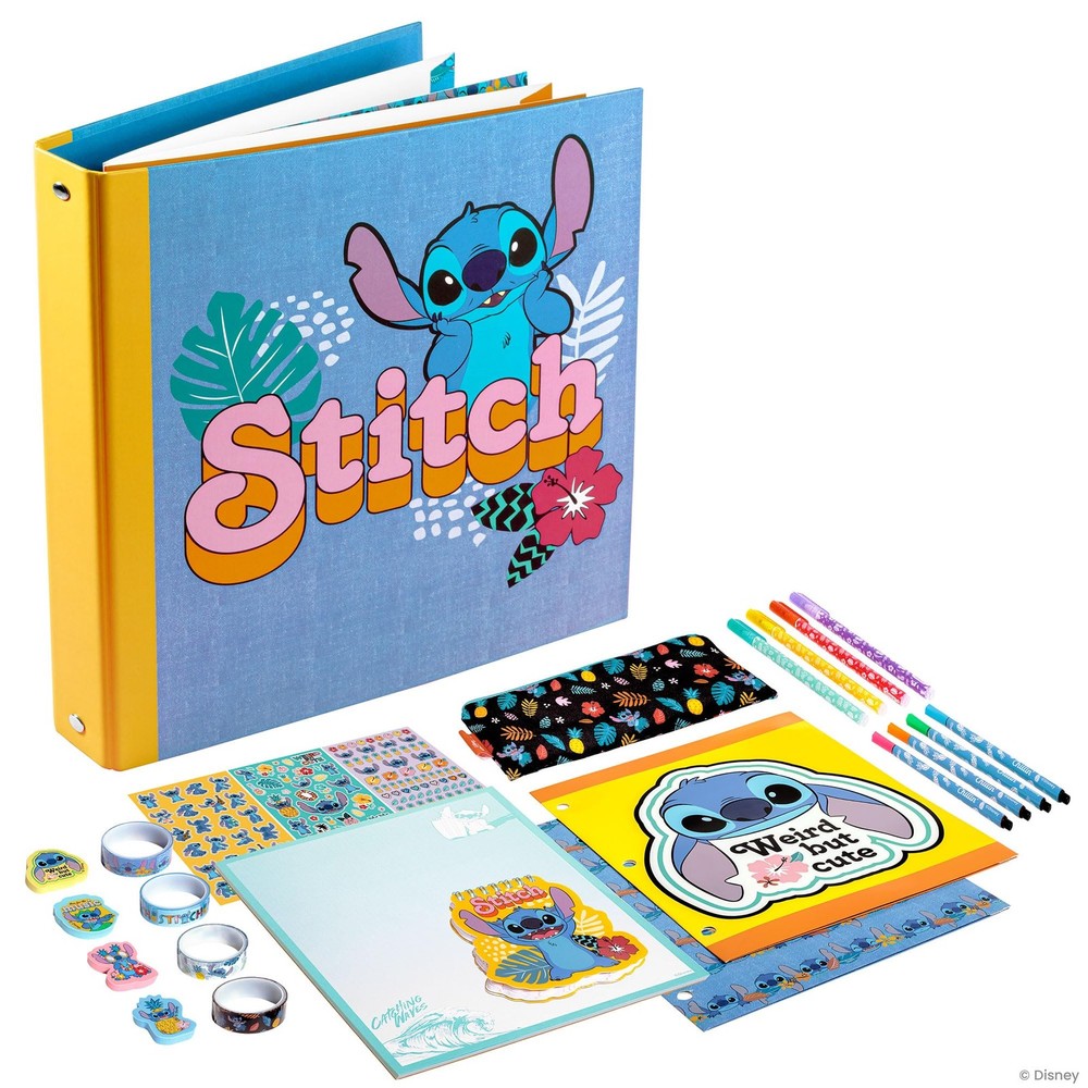 Disney’s Stitch 3-Ring Binder Stationery Set, Includes Journal, Stickers, Pen…