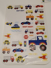 Sticker Lot Trucks Car Fire Truck Bus BEEP! BEEP! New Unused Vtg Multiple Sheets