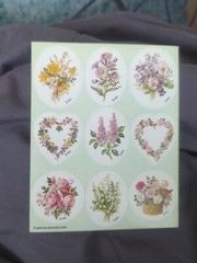 Vintage American Greetings Stickers Flowers Bouquets Daffodil Roses 1 Sheet