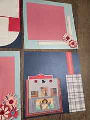 Scrapbooking Pre-Made Pages Just Add Pictures Patriotic Red White Blue Americana