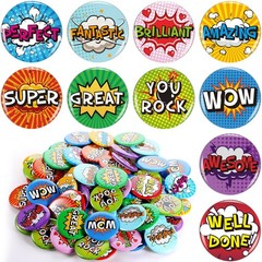 80 Pieces Reward Button Pins Recognition Mini Buttons Round Pins 10 Styles Aw…