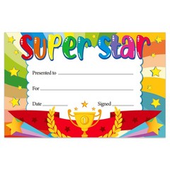 30 PCS Super Star Student Certificates Recognition Rewards Kids Awards School