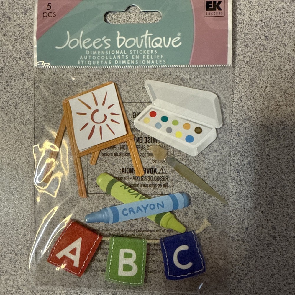 Jolee’s Boutique EK Success Dimensional Stickers “ LITTLE ARTIST “ NIP ~ 5pcs