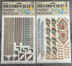 Letraset 1974 Rub‑On Transfers • NOS Decorative Borders • 2 Vintage Sheets