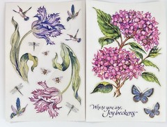 Vintage PSX Designs Stickers SET of 2 Sheets 4″X6″ Hydrangea/Tulip/Floral NEW