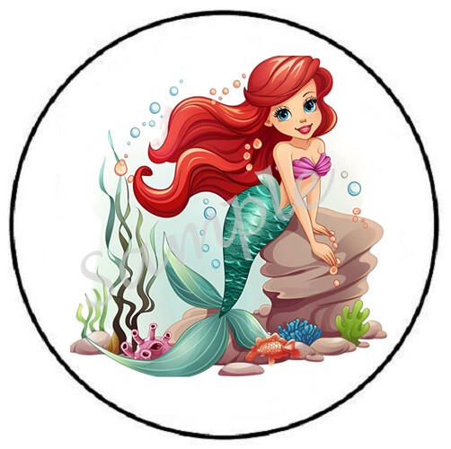 MERMAID PRINCESS ENVELOPE SEALS LABELS STICKERS PARTY FAVORS