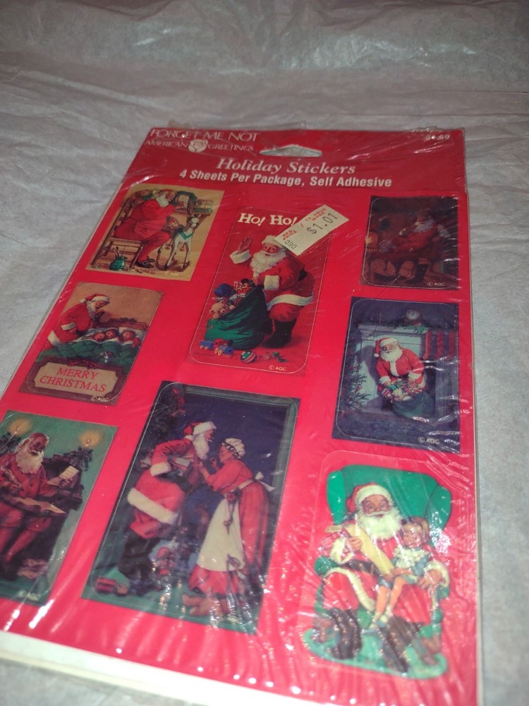 Vintage American Greetings Forget Me Not Holiday Theme Stickers 4 Sheets
