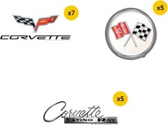 CHEVROLET CORVETTE VARIETY DIE CUT VINYL 50 CT STICKER PACK