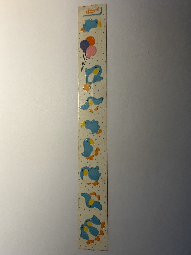 VTG 80’s Toots 6” Sticker Strip Teenie Weenie “Bluebirds”by Cardesign MUS #138