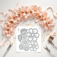 8 Pcs 3D Flower Metal Cutting Dies – Stencil Carbon Steel Die for Scrapbookin…