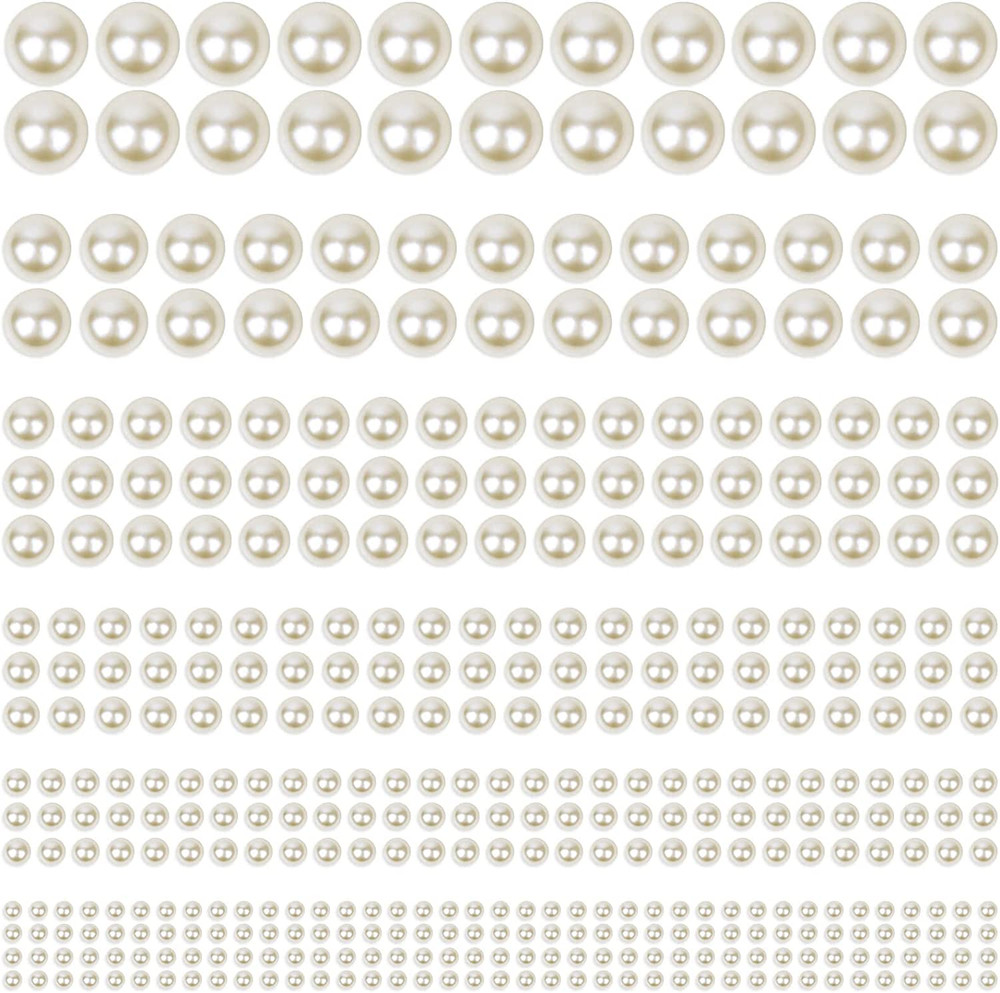 1980Pcs Self Adhesive Pearl Stickers, Pearls Sticker Gems for Hair, Face, Makeu