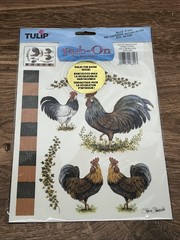 Tulip Rub On Transfers Vintage 2002 Regal Roosters NEW SEALED