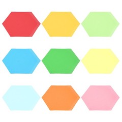 108 Pcs 5.1×6″Cutouts Paper Hexagon Assorted Color Paper Multicolor
