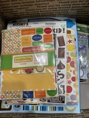 HUGE LOT Scrapbooking Paper Scraps and supplies 12″x12″x8″ BOX B1