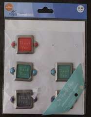 JoAnn Craft Metal Epoxy Stickers Thank You adhesive bubble words 5 pieces