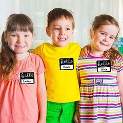 480 Name Tag Stickers with Black Marker – Perfect for Home, School, Office & Eve