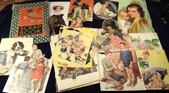 Vtg 1930s Magazine SCRAPBOOK Pages Illustrations Mixed Media Collage Paper Art