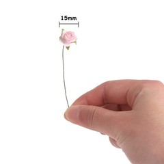 120 pcs Mini Paper Flowers,Mulberry Paper 1/2″ Artificial Rose Flower with Stem