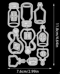 Mini Bottles & Labels Die Cut Potions Card Making Cutting Dies Halloween Bottle