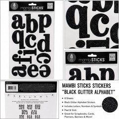 me & my BIG ideas mambiSTICKS Black Glitter Alphabet Stickers 8 Sheets STL-14