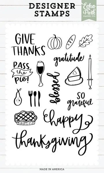 ECHO PARK Designer Die Set ACRYLIC STAMPS – HAPPY THANKSGIVING