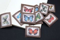 flower washi stamp stickers | flower animal butterfly stamp themed washi sticker