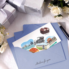 Driven Detroit City Travel Stickers – Hand-Illustrated Gouache, Matte, Die Cut –
