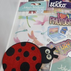 Lot Of Assorted Scrapbook Crafts Embellishments Stickers Family School Sports