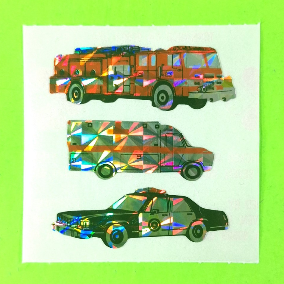 Vintage Prismatic Great 7 Emergency Vehicles Sticker Mod