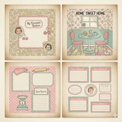 Retro Kitchen Embellishments Junk Journal Kit Scrapbook Kit
