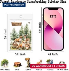 150Pcs PET Forest Landscape Stickers for Journaling and Scrapbooking, 6 Themes w