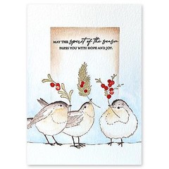New Penny Black Rubber Stamp FEATHERED BIRDS Winter Christmas