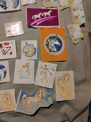 33 Vintage Unicorn Stickers, Prism Foil Hallmark Hambly Illuminations Alicorn