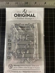 New ART IMPRESSIONS rubber Stamp WATERCOLOR foundations WOODEN CABIN freeUSAship