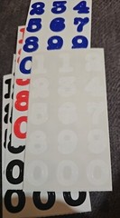 Frances Meyer BLUE, RED, WHITE AND 2 BLACK NUMBER Stickers Lot Of 5 Sheets