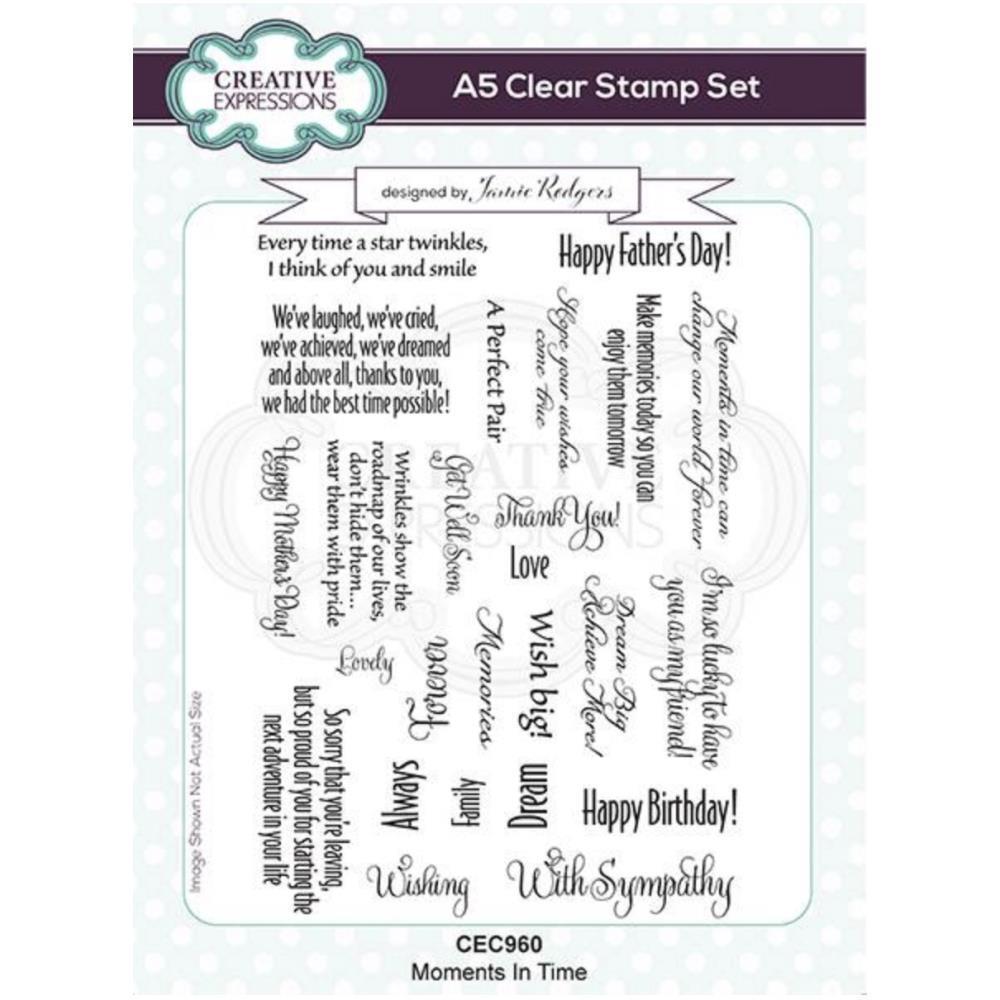 New Creative Expressions clr Rubber Stamp MOMENTS IN TIME SENTIMENT free USA shp