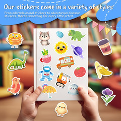 Kids Stickers Pack 800 with Dinosaur Animal Fruits Ocean Space Cats for