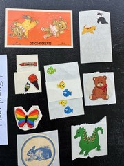 80s Sticker Lot Original Back SandyLion Hambly Foil Dragon Hallmark Russ Puffy
