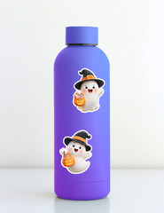 Trick or Treat Ghost Die Cut Vinyl Stickers Set Scrapbooking Laptop Water Bottle