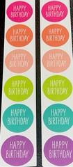 HAPPY BIRTHDAY✨12✨STICKERS✨🎉🎂🎈🎁🛍️✨8 1/2” X 1 1/4”✨🥳✨1 1/4”✨each ☝️✨🎈🎂🥳