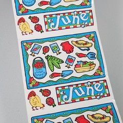 Vintage Frances Meyer June Month Sticker Roll Lot of 91 Sheets
