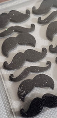 Recollections Signature GLITTER MUSTACHE Dimensional Stickers, 14 pcs