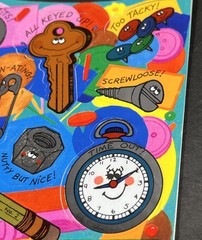 Vintage Hallmark Stickers Key Coins Penny Thoughts Tacks Love Ya Two Bits 1983