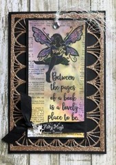 New FAIRY HUGS clear Cling Rubber Stamp Smart FAIRY ALINA reading a book