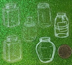 SMALL WHITE DECORATIVE JAR Mylar Stickers•Canning•Vase •Food•Glass•Card Making
