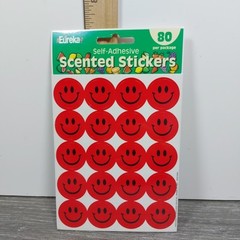 Vintage Eureka Scented Smiles Scatch N Sniff Strawberry 80 Stickers SEALED 2003