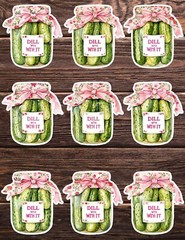 Dill With It Pickles Die Cut Vinyl Stickers Set Scrapbooking Laptop Waterbottle