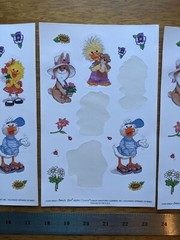 VTG 5 JUMBO SUZY’S ZOO VISITS CURRENT STICKER SHEETS SIZE 6″ X 9″ 90s EASTER